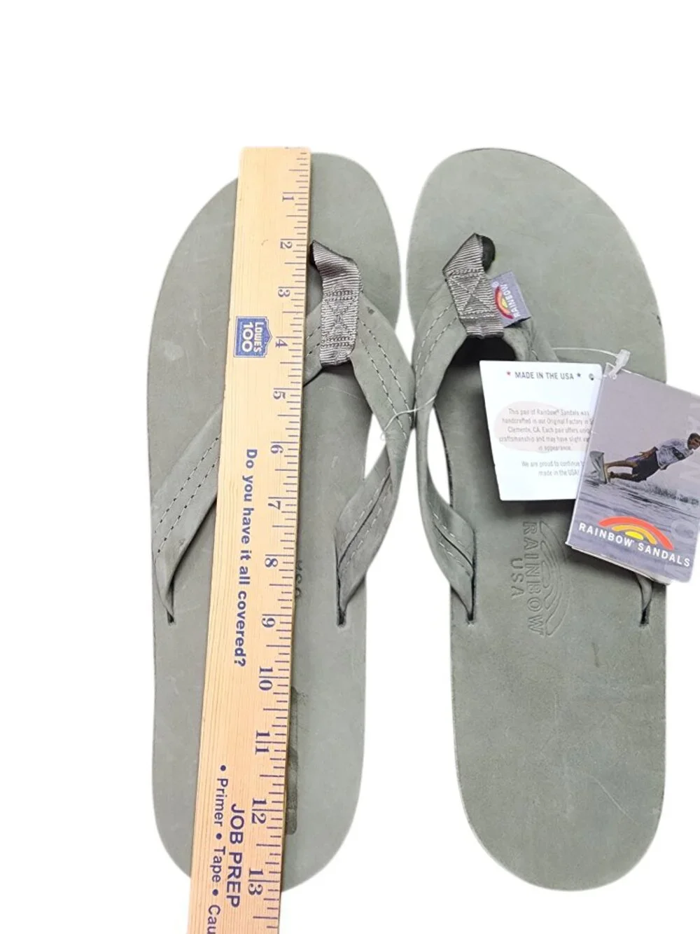Rainbow Sandals Premium Leather Single Layer Size XXXL Cool Grey NWT